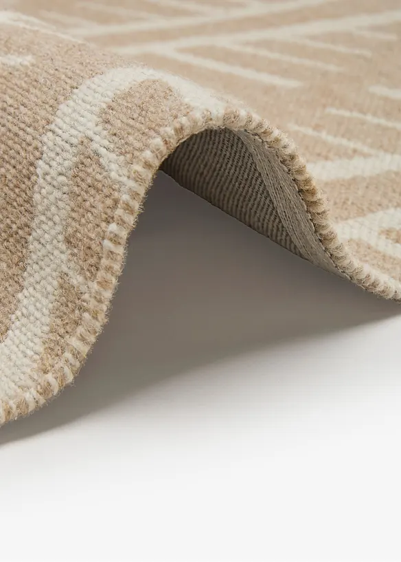 Woll-Teppich mit moderner Musterung in beige (Detailaufnahme) - bonprix