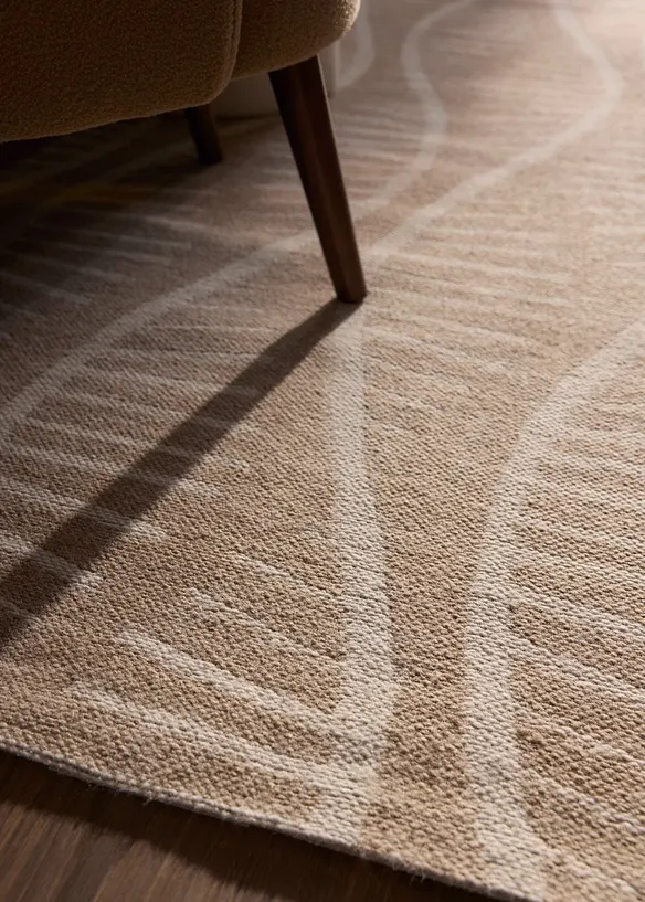 Woll-Teppich mit moderner Musterung in beige (Ambiente) - bonprix