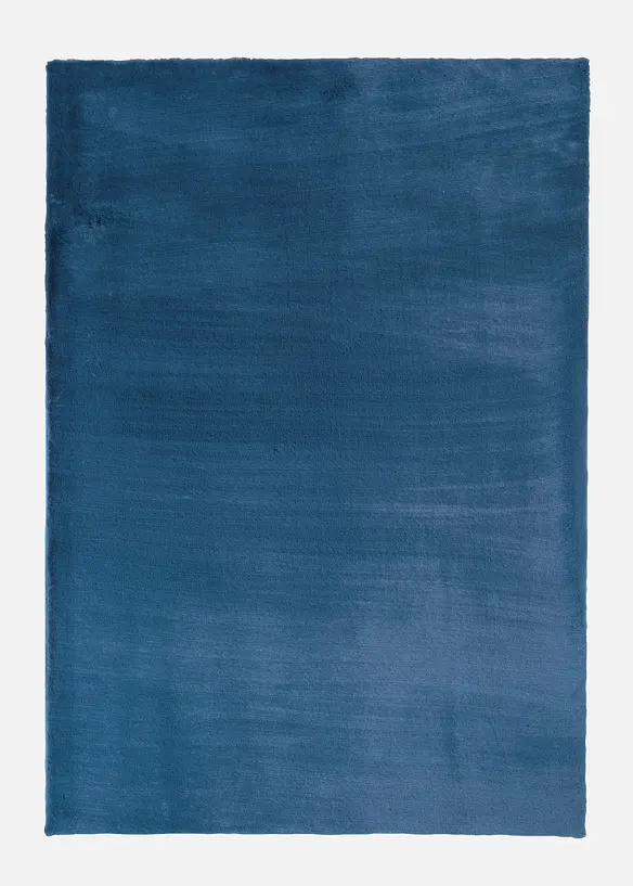 Kunstfell Teppich mit weicher Oberfläche in blau von vorne - bonprix