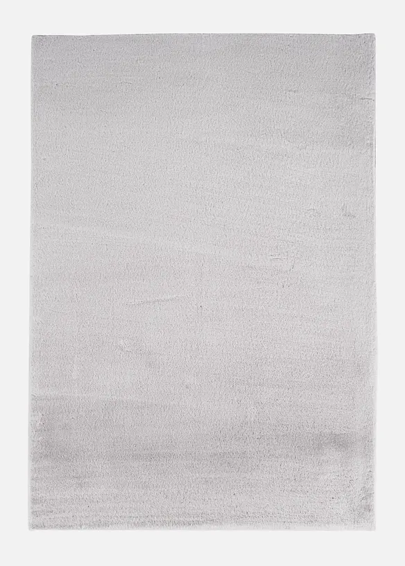 Kunstfell Teppich mit weicher Oberfläche in grau von vorne - bonprix