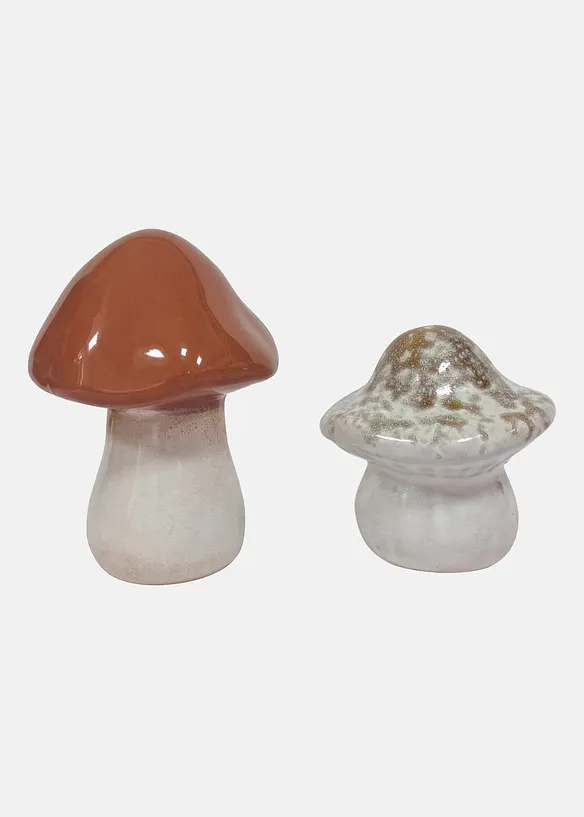 Deko-Objekte Pilze (2-tlg. Set) in braun - bonprix