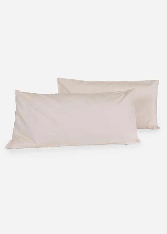 Perkal-Kissenbezug (2er Pack) in beige von vorne - bonprix