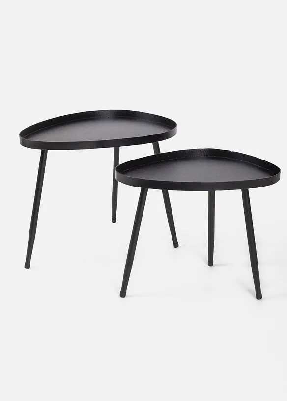Beistelltische  (2-tlg. Set) in schwarz von vorne - bonprix