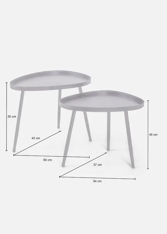 Beistelltische  (2-tlg. Set) in schwarz - bonprix