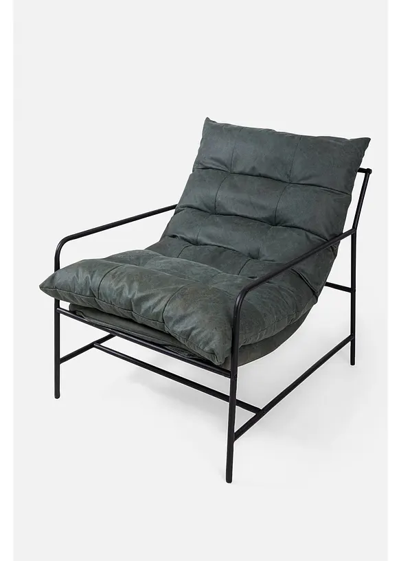 Sessel mit Metallgestell in grün von vorne - bonprix