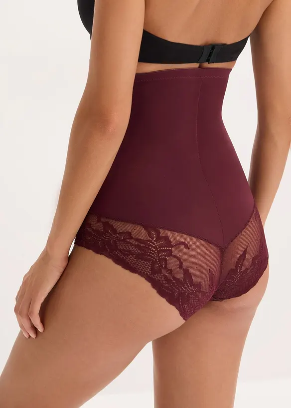 Highwaist Shape Panty mit Spitze und starker Formkraft in rot von hinten - bonprix