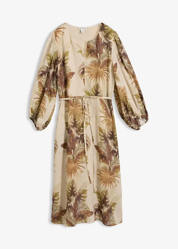 Maxikleid aus Ramie in beige von vorne - bonprix Maxikleid aus Ramie in beige von vorne - bonprix