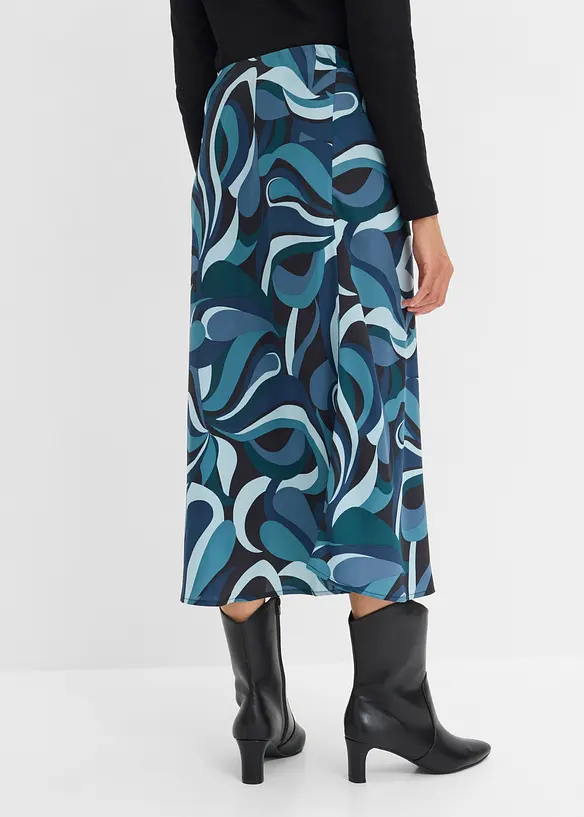 Midirock aus fließendem Satin in petrol von hinten - bonprix Midirock aus fließendem Satin in petrol von hinten - bonprix