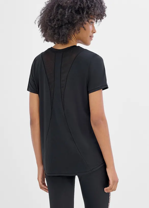 Ultraleichtes Sport-Top mit Mesheinsatz, schnelltrocknend in schwarz von hinten (im Anschnitt) - bonprix