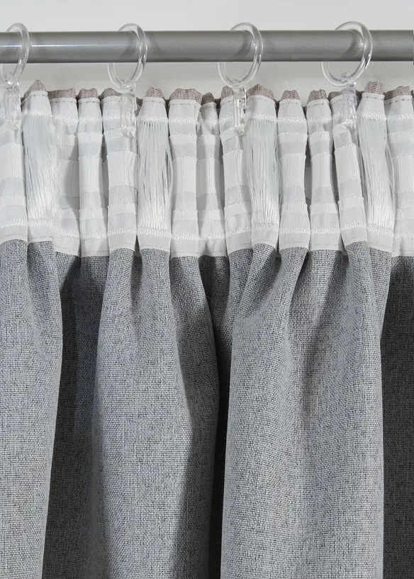 Jacquard Verdunkelungsvorhang mit leichtem Glanzeffekt (1er Pack) in grau - bonprix