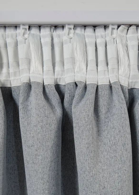Jacquard Verdunkelungsvorhang mit leichtem Glanzeffekt (1er Pack) in grau - bonprix