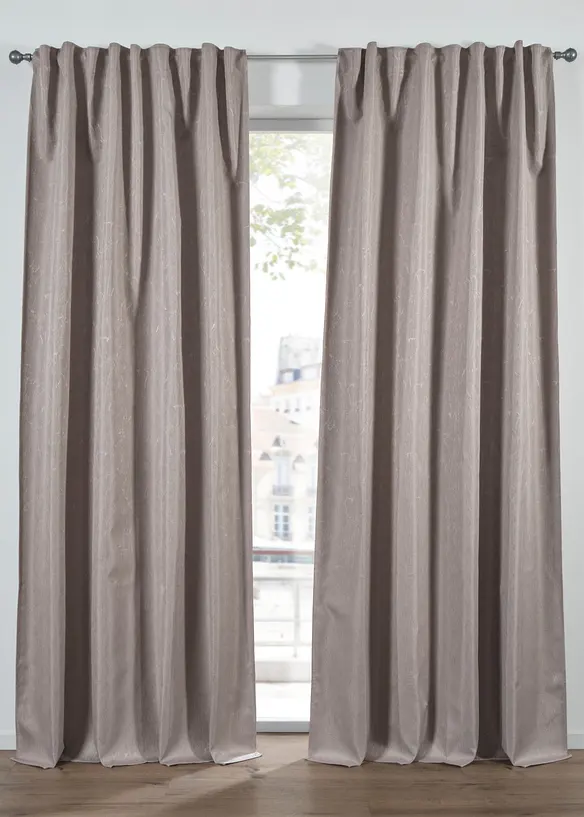 Jacquard Verdunkelungsvorhang mit leichtem Glanzeffekt (1er Pack) in grau - bonprix