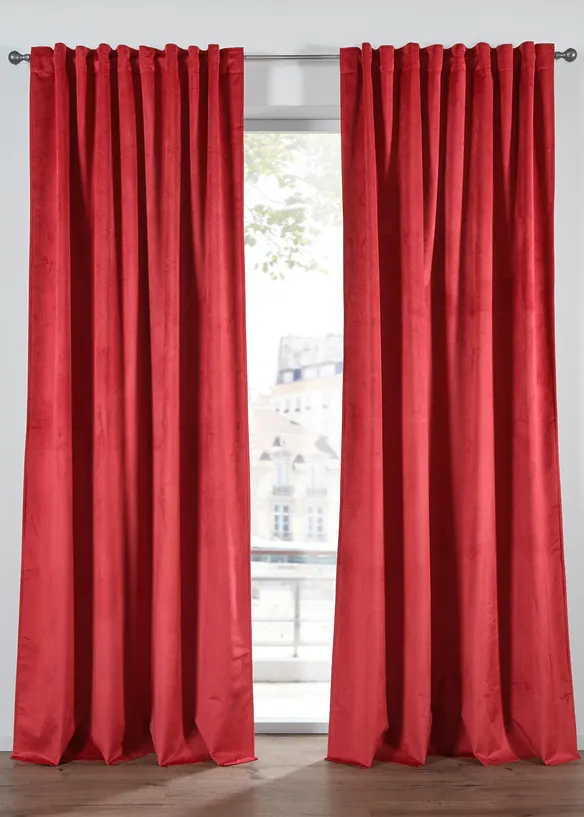 Thermo-Verdunkelungsvorhang mit samtiger Oberfläche (1er Pack) in rot - bonprix