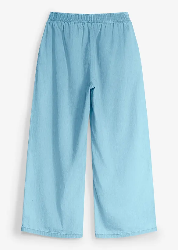 Culotte aus reiner Bio-Baumwolle mit Bequembund in blau von hinten - bonprix