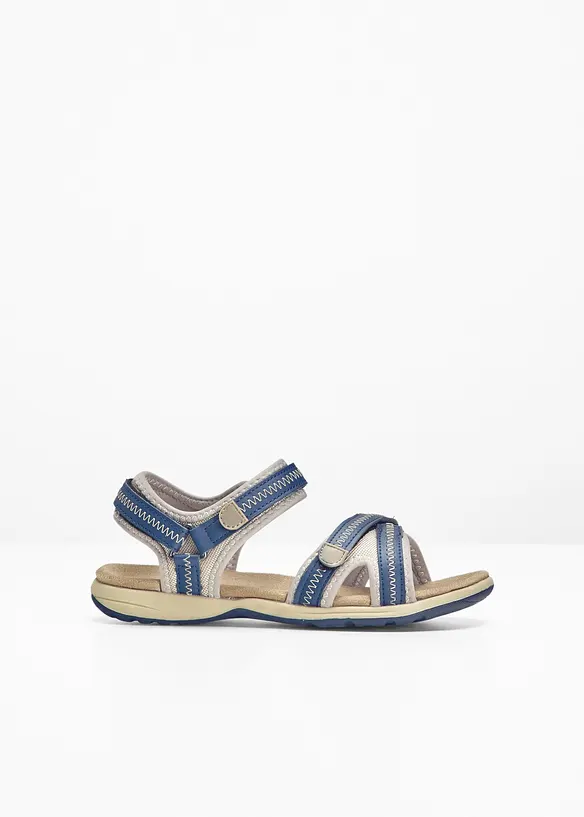 Trekkingsandalen mit Profilsohle in blau von vorne - bonprix