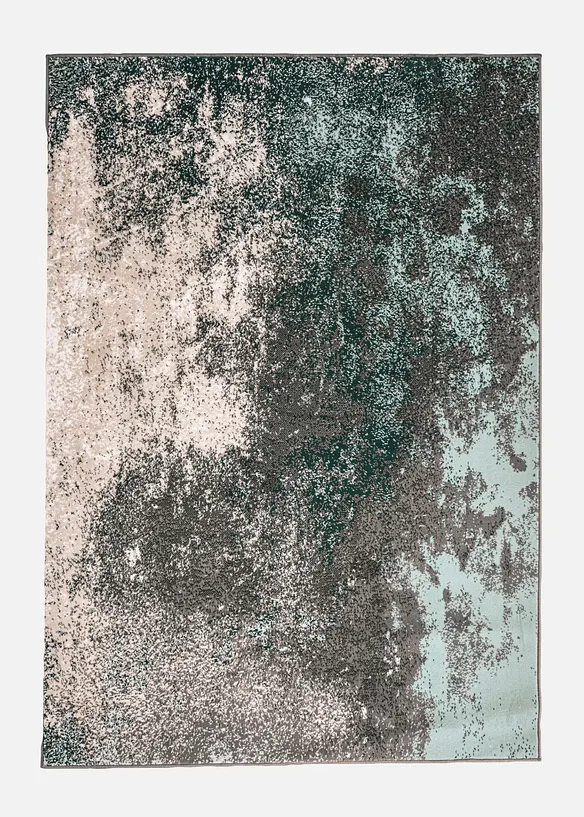 Teppich mit marmorierter Musterung in grün von vorne - bonprix