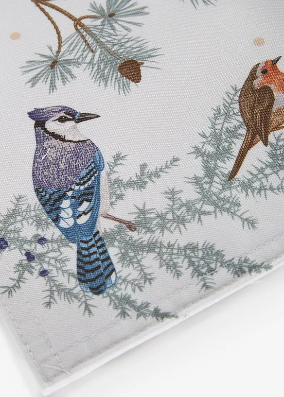 Tischsets mit Wintervögeln (2er Pack) in beige (Detailaufnahme) - bonprix