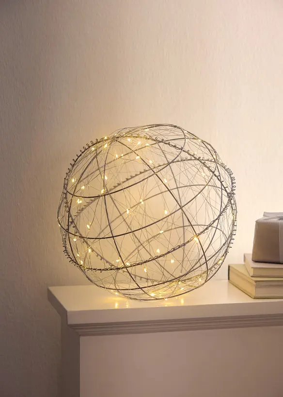 LED-Deko-Objekt Drahtball in silber (Ambiente) - bonprix