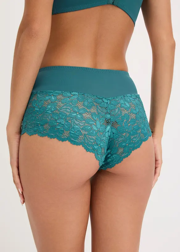 Maxipanty mit Spitze in petrol von hinten - bonprix