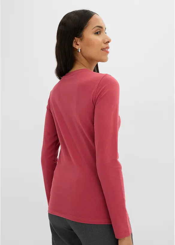 Slim-Fit Shirt mit reiner Bio-Baumwolle (2er Pack) in rot von hinten (im Anschnitt) - bonprix Slim-Fit Shirt mit reiner Bio-Baumwolle (2er Pack) in rot von hinten (im Anschnitt) - bonprix