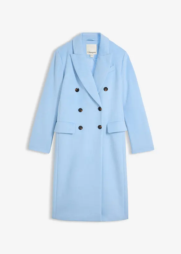 Blazermantel aus weichem Woll-Mix in blau von vorne - bonprix