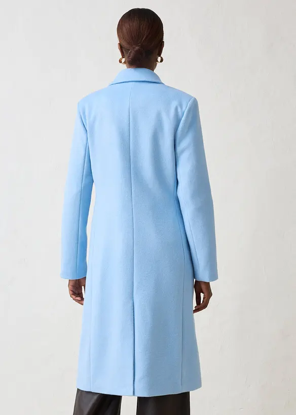 Blazermantel aus weichem Woll-Mix in blau von hinten (Totalaufnahme) - bonprix