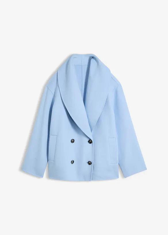 Oversize Jacke aus weichem Woll-Mix in blau von vorne - bonprix