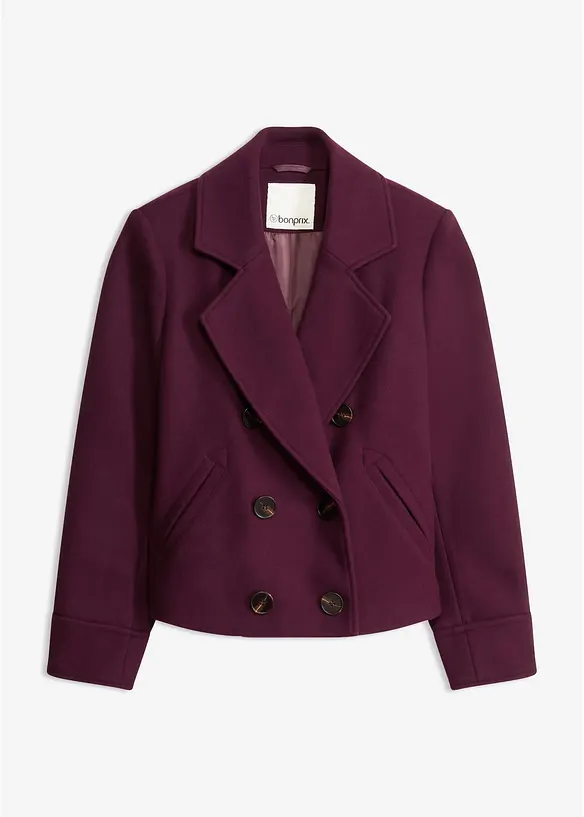 Kurze Jacke in Wolloptik in rot von vorne - bonprix