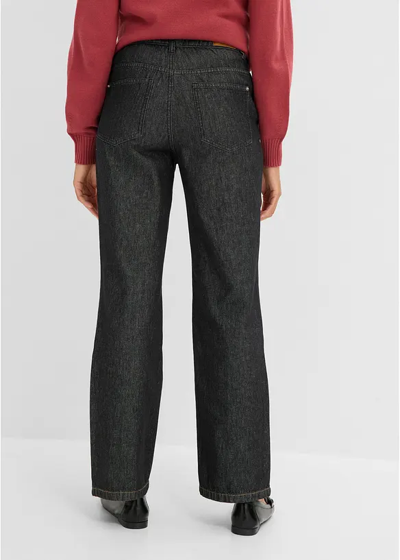 Straight-Jeans Mid Waist in schwarz von hinten - bonprix Straight-Jeans Mid Waist in schwarz von hinten - bonprix