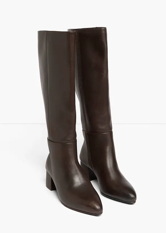 Stiefel aus Leder in braun - bonprix