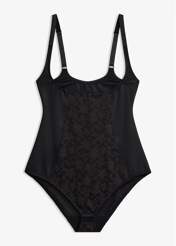 Strong Body Shaper mit Spitze in schwarz von vorne - bonprix