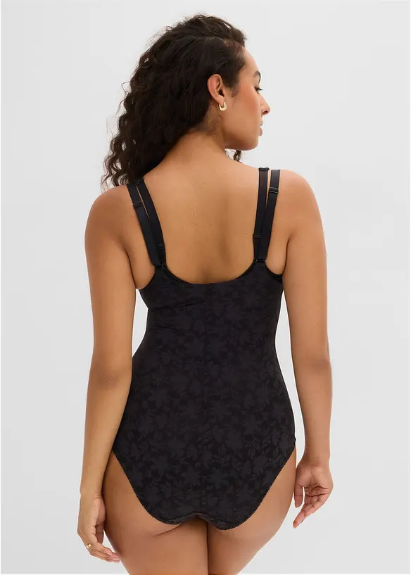 Strong Body Shaper mit Spitze in schwarz von hinten (Totalaufnahme) - bonprix