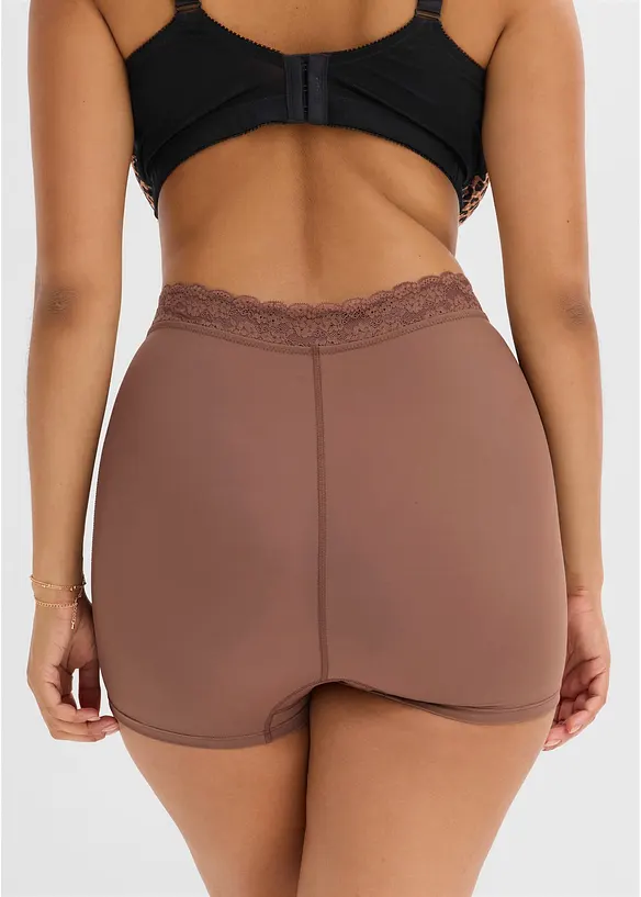 Light Shape Panty mit Spitze (2er Pack) in schwarz von hinten - bonprix