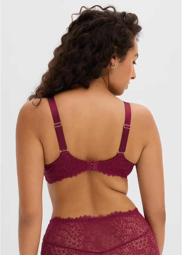 Minimizer-BH mit dekorativen Straps in lila von hinten (im Anschnitt) - bonprix