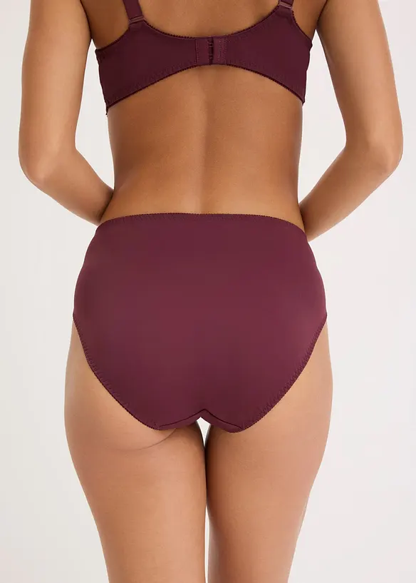 Maxislip mit grafischer Spitze in lila von hinten - bonprix