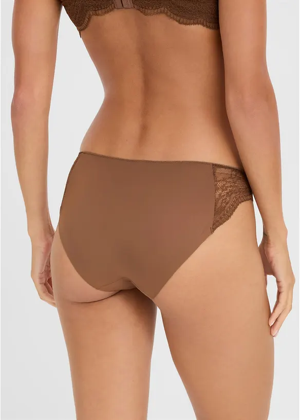 Minislip mit zarter Spitze (2er Pack) in schwarz von hinten - bonprix
