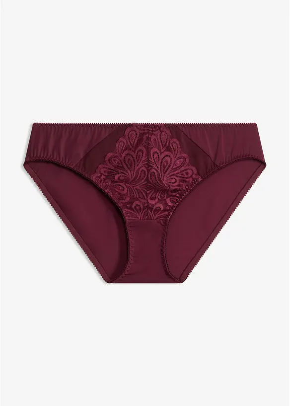 Slip mit zarter Spitze in lila von vorne - bonprix