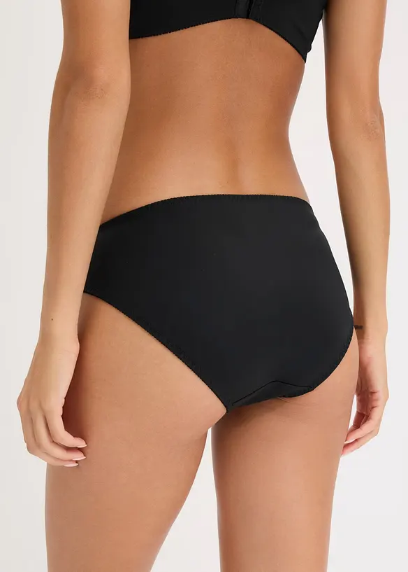 Slip mit edler Stickerei in schwarz von hinten - bonprix