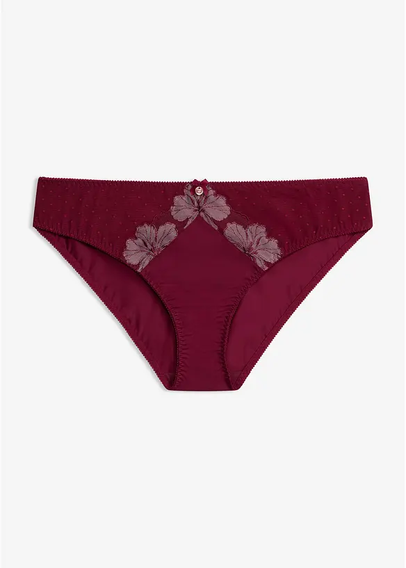 Slip mit edler Stickerei in lila von vorne - bonprix