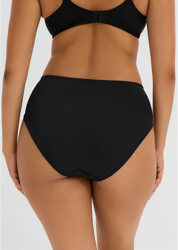 Maxislip mit edler Stickerei in schwarz von hinten - bonprix