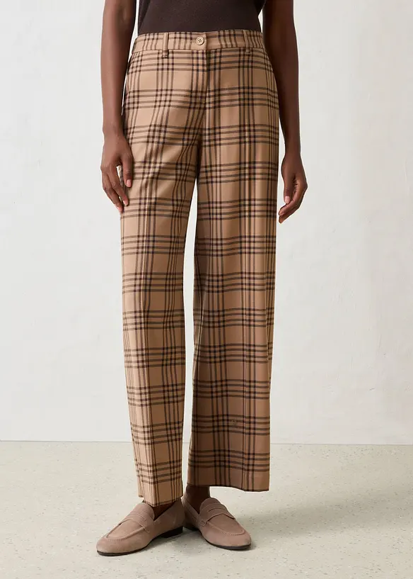 Marlenehose mit weichem Wollanteil in braun von vorne - bonprix Marlenehose mit weichem Wollanteil in braun von vorne - bonprix