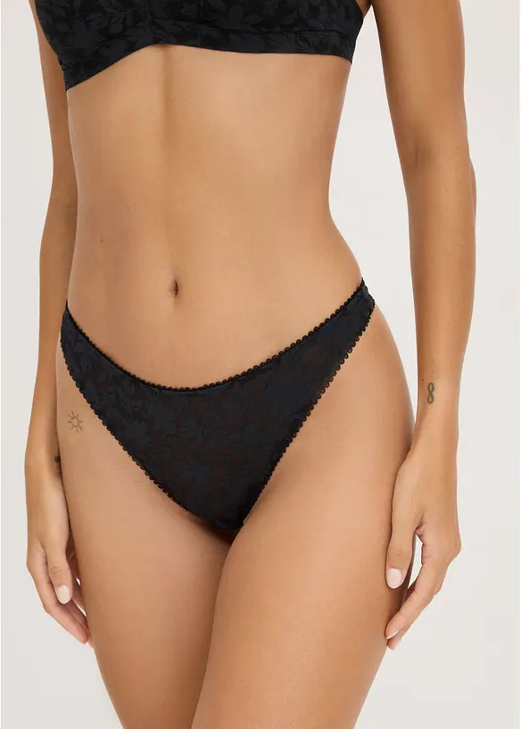 Ministring mit weichem Material in schwarz von vorne - bonprix