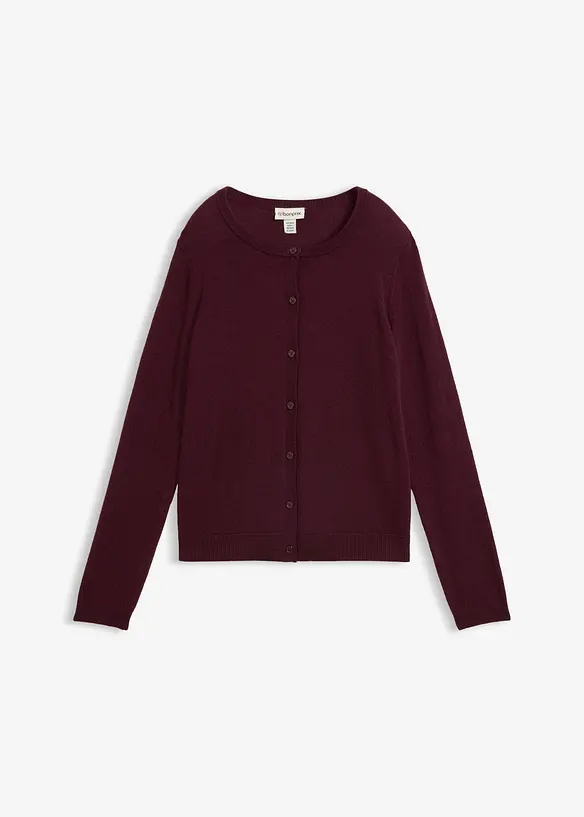 Strickjacke aus weichem Kaschmir-Mix mit Good Cashmere Standard® in rot von vorne - bonprix