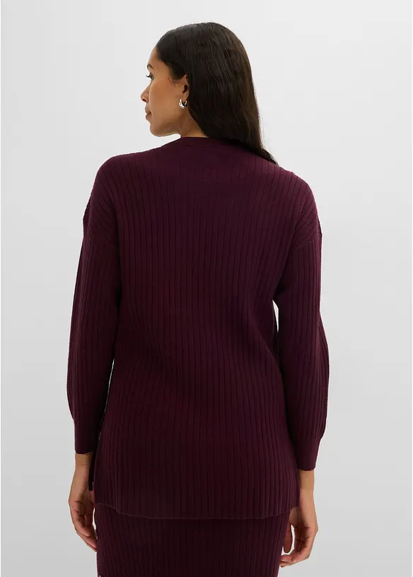 Viskose-Mix Pullover mit Deko Knopfleiste in rot von hinten (im Anschnitt) - bonprix