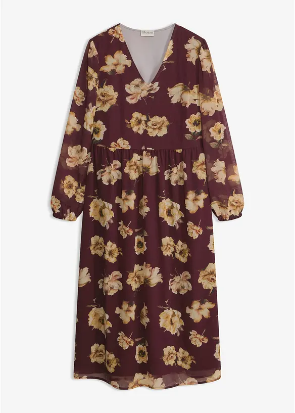 Bedrucktes Midikleid in braun von vorne - bonprix Bedrucktes Midikleid in braun von vorne - bonprix