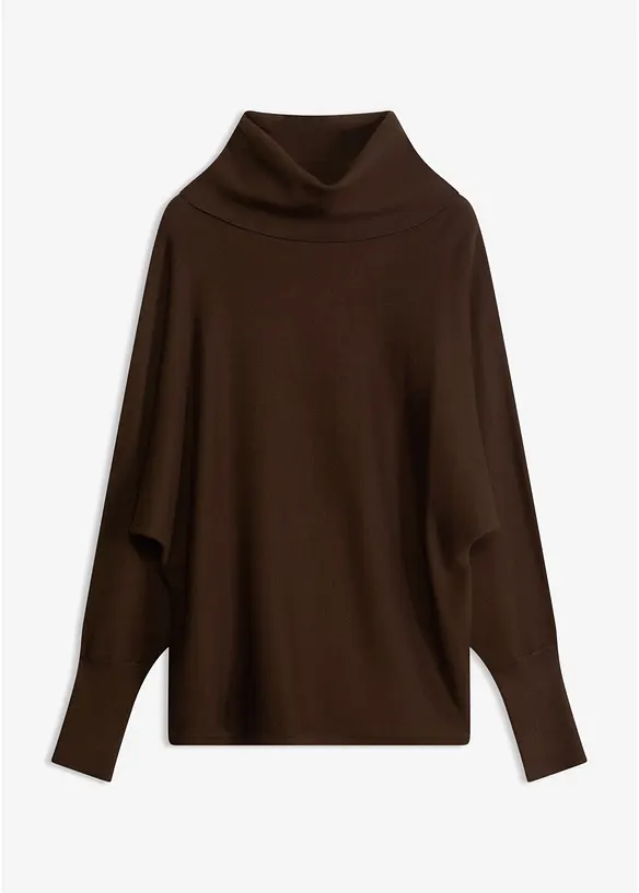 Rollkragenpullover aus Viskose-Mix in braun von vorne - bonprix Rollkragenpullover aus Viskose-Mix in braun von vorne - bonprix