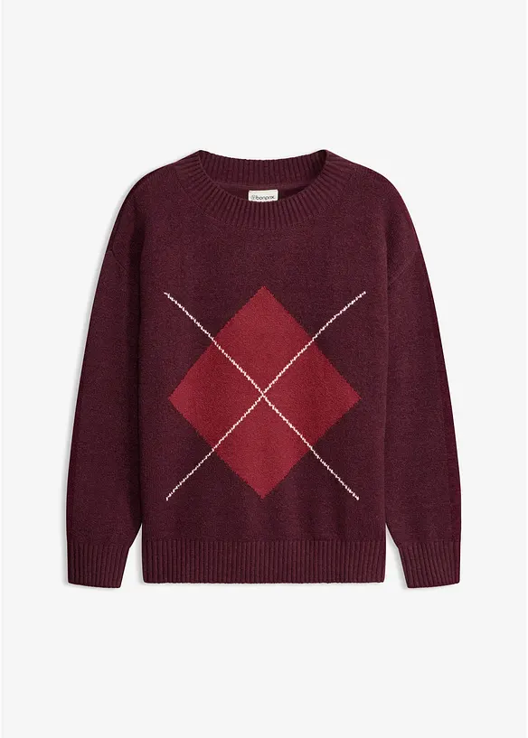 Pullover aus Baumwoll-Mix in rot von vorne - bonprix