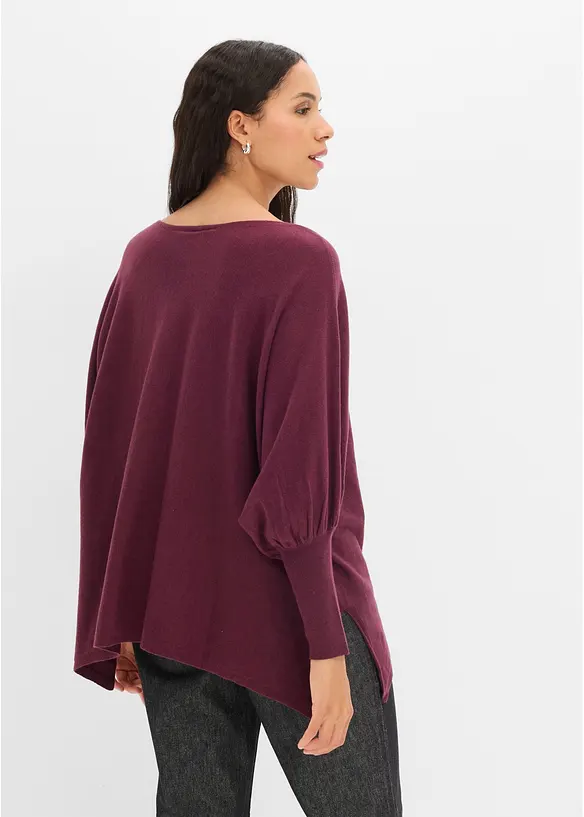 Strick-Cape mit Zipfelsaum in rot von hinten (im Anschnitt) - bonprix