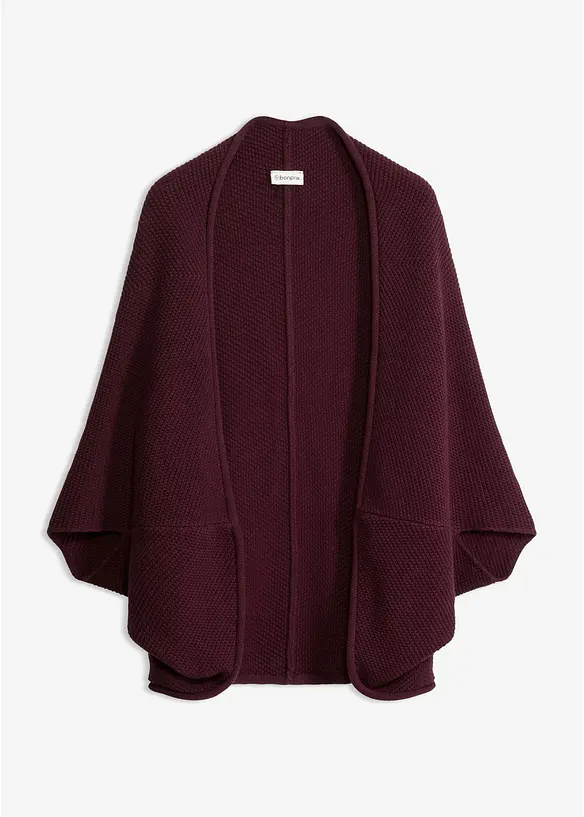 Strick-Cape Cardigan in rot von vorne - bonprix