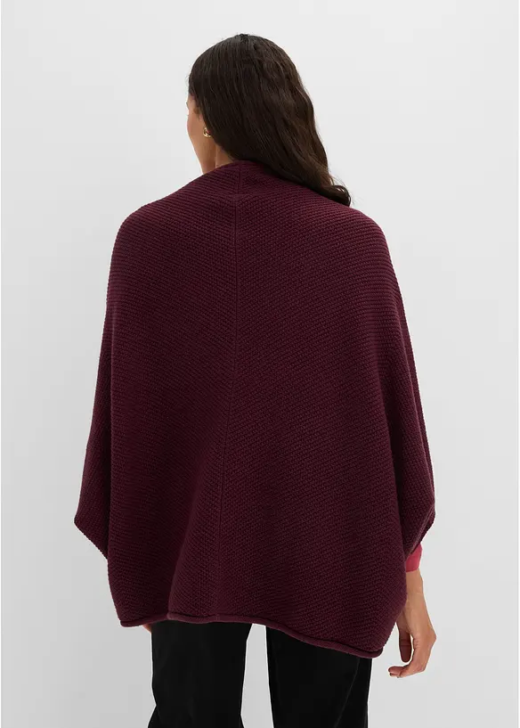 Strick-Cape Cardigan in rot von hinten (im Anschnitt) - bonprix